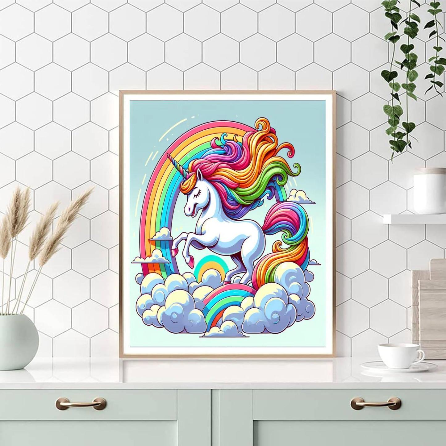 Dazzling Rainbow Unicorn Paint By Number
