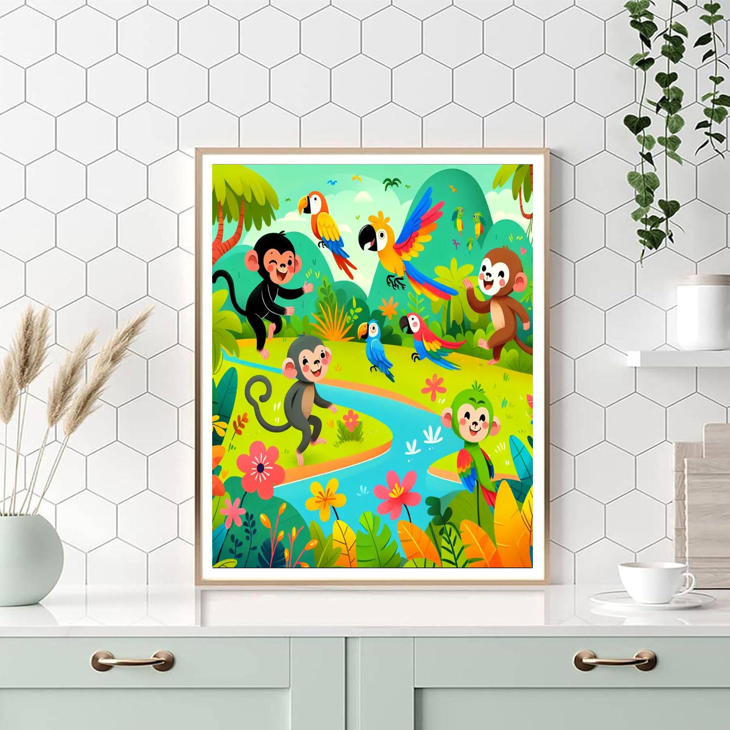 Lush Jungle Safari Painting By Numbers Kit