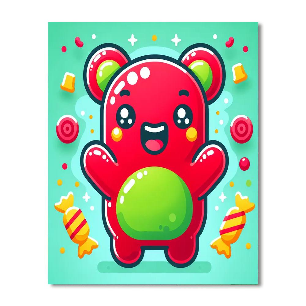Giggling Gummy Bear Painting Number Kit