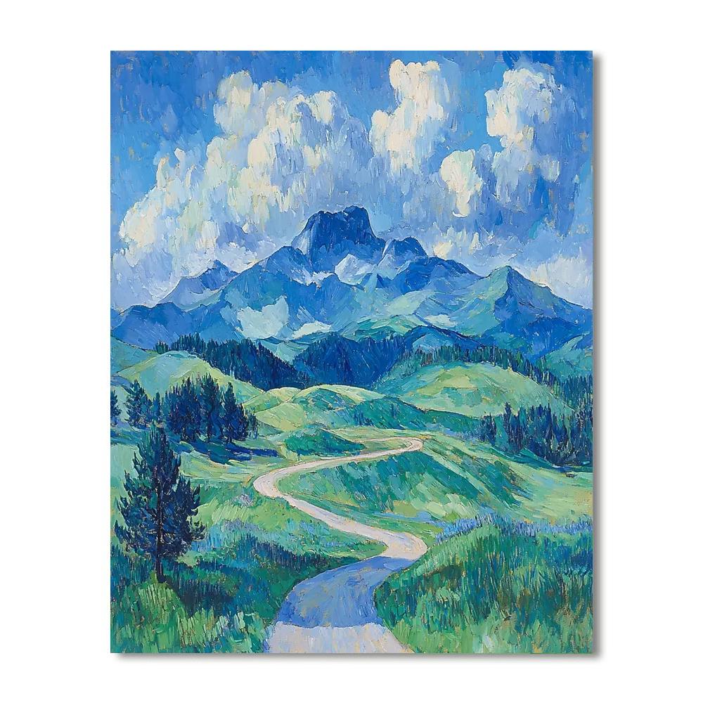 Paul Cézanne Inspired Meditative Mountain Serenity  Paint By Numbers Art
