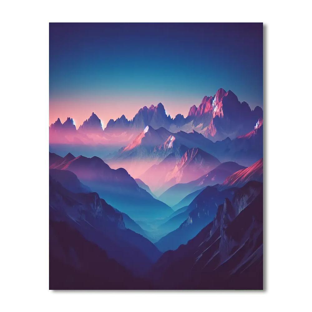 Quiet Alpine Dawn Painting Number Kit
