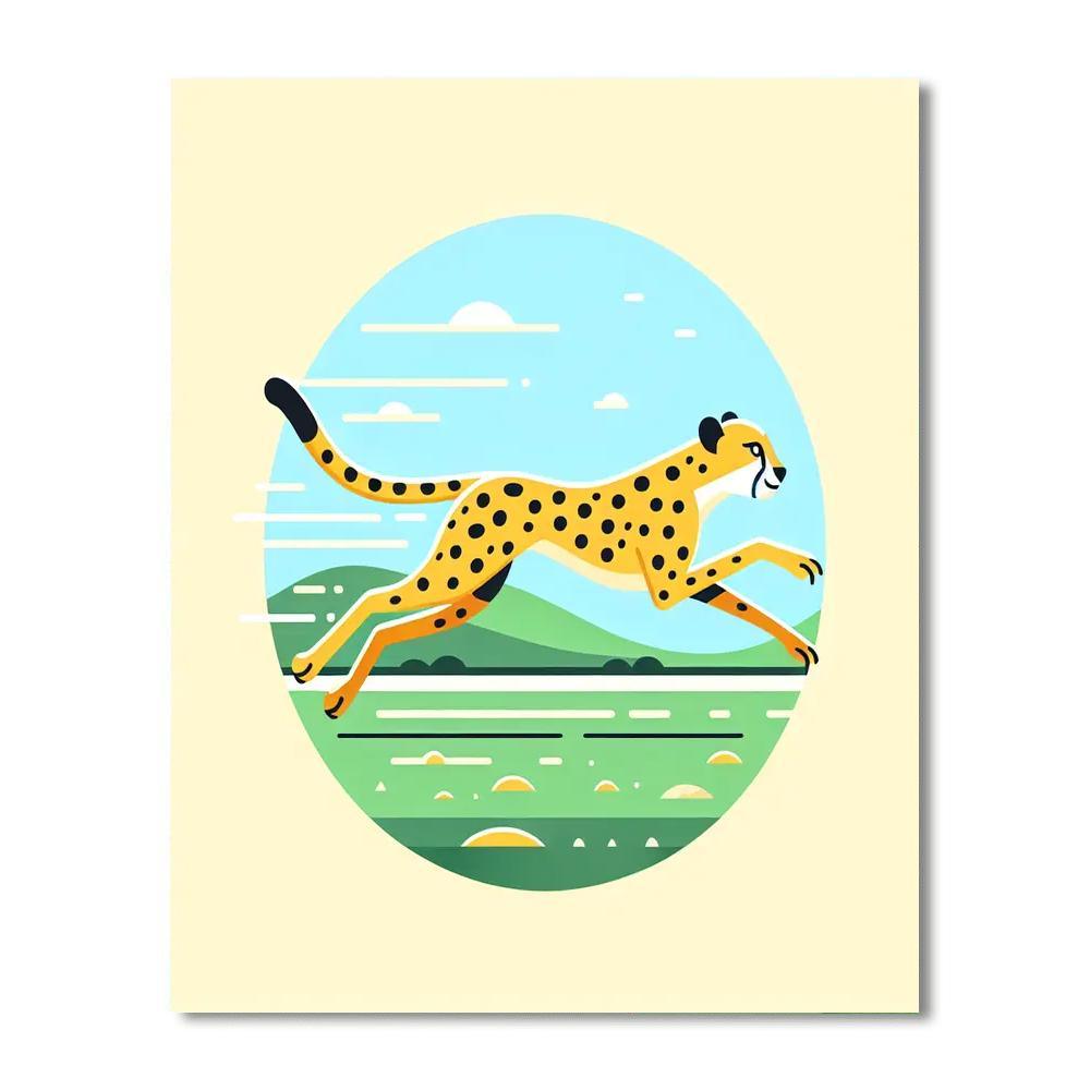 Clever Cheetah Run Number Painting