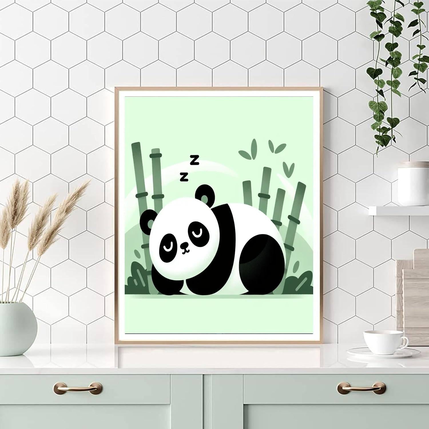 Peaceful Panda Nap Paint By Numbers Art