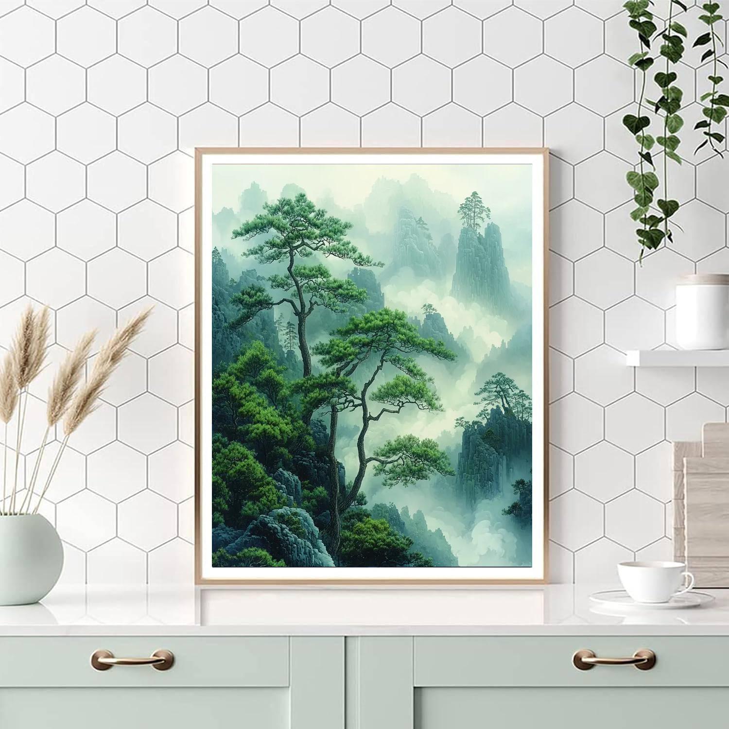 Zhao Mengfu Inspired Timeless Ancient Trees  Numbered Painting Kits