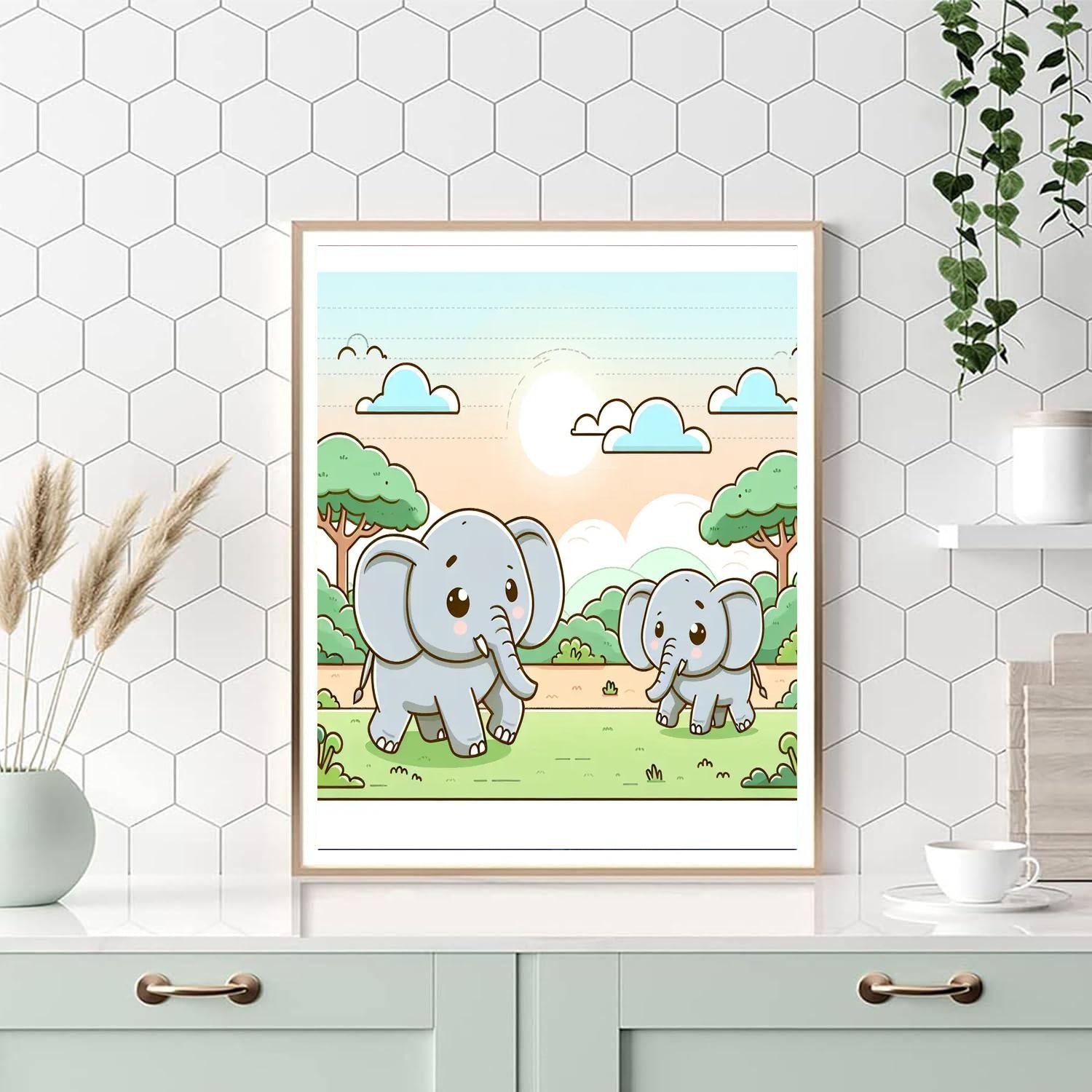Gentle Giant Elephants Painting By Numbers Kit
