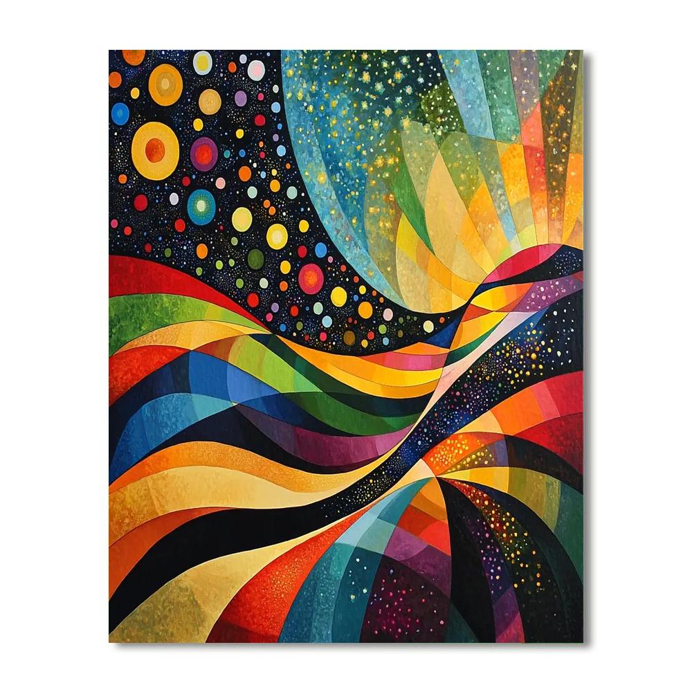 Kandinsky Inspired Cosmic Landscape  Paint By Numbers
