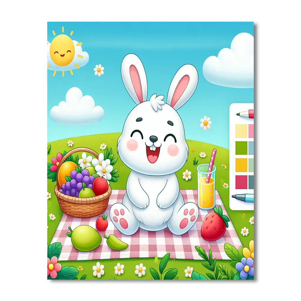 Joyful Bunny Picnic Numbered Painting Kits