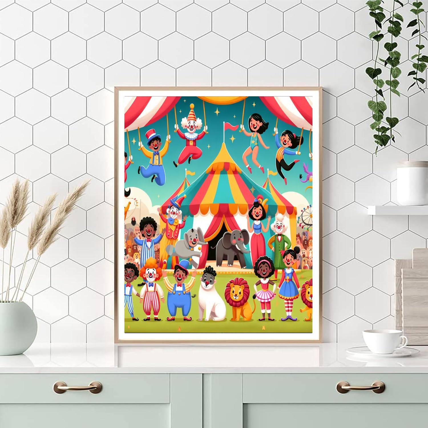 Whimsical Circus World Numbered Painting Kits