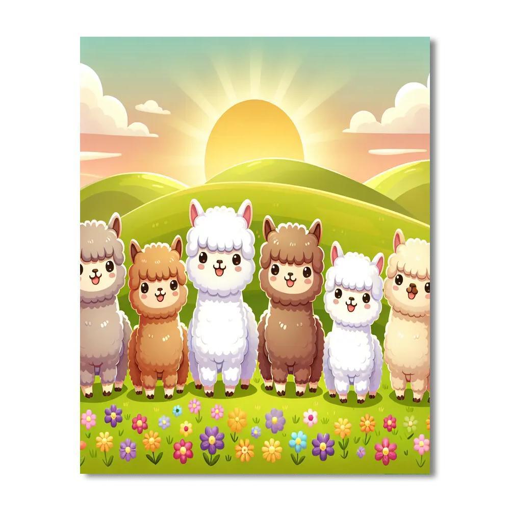 Cuddly Alpaca Friends Numbered Painting Kits