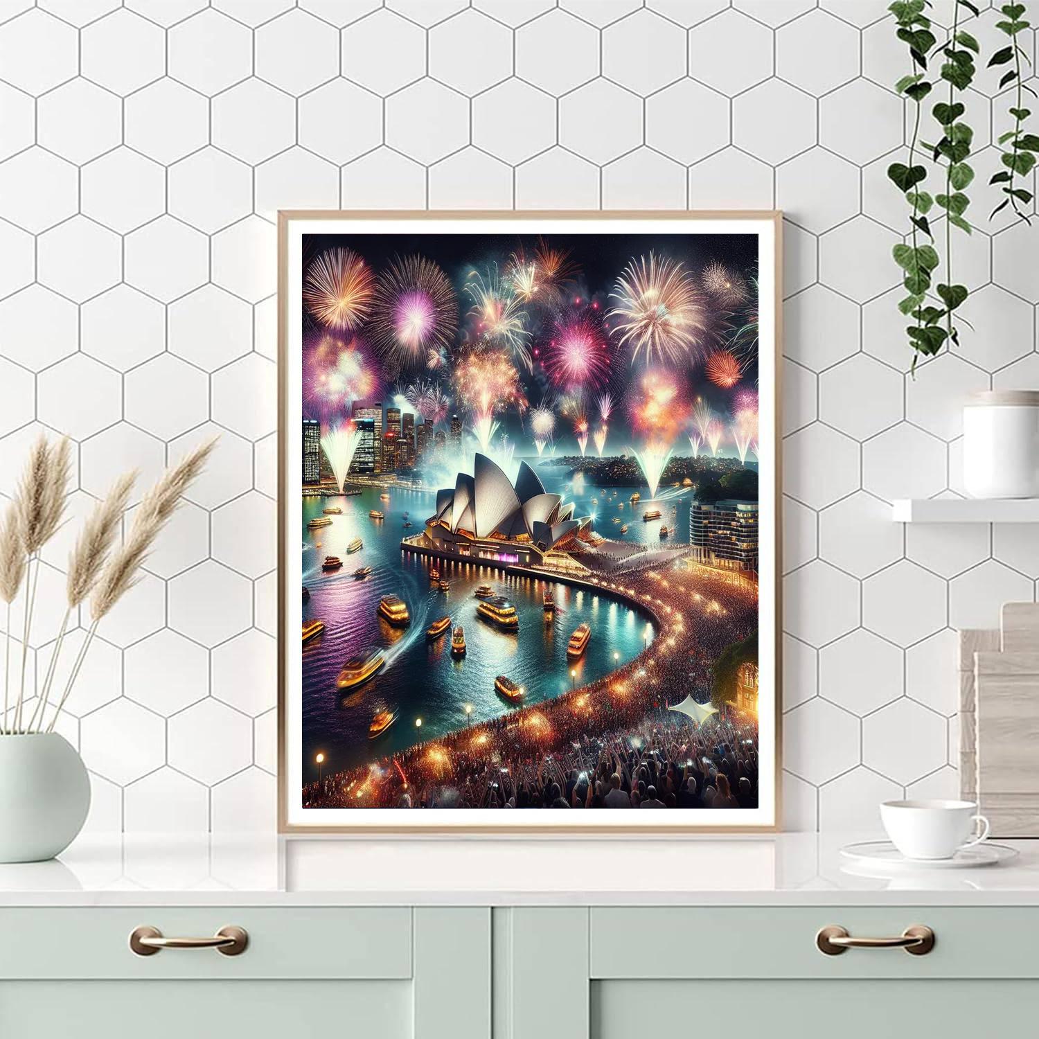 New Year's Eve Fireworks At Sydney Harbour DIY Paint By Numbers