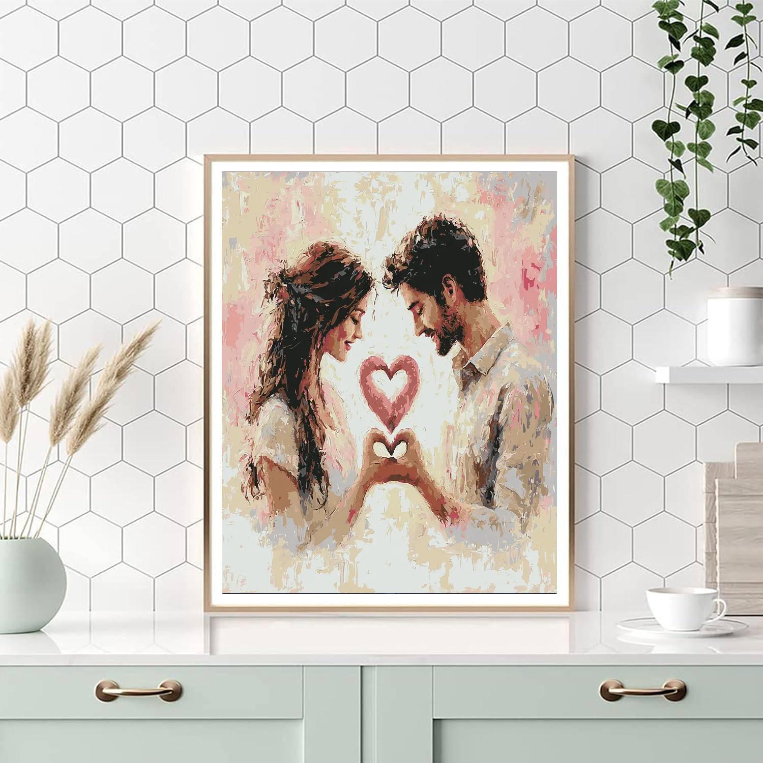 Hearts Entwined Number Painting