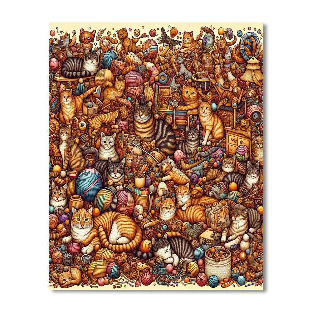 Cat's Whimsical World DIY Paint By Numbers