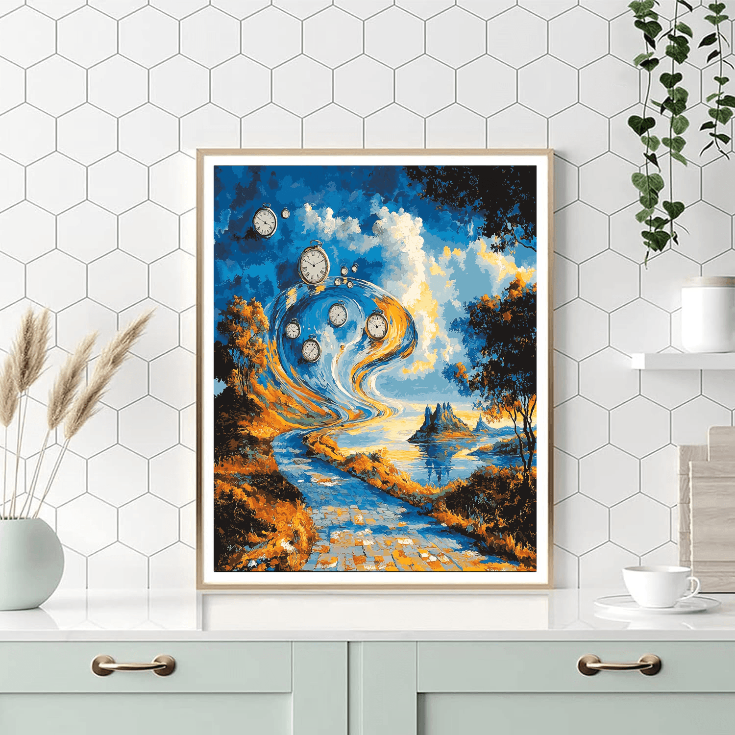 Salvador Dali Inspired Dali's Time Distortion  Paint By Numbers Art