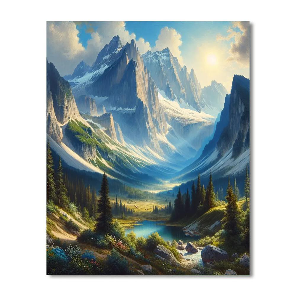 Breathtaking Alpine Landscape Numbered Painting Kits