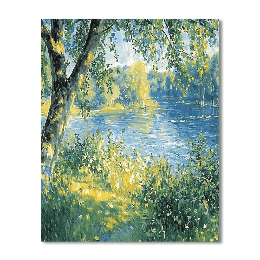 Claude Monet Inspired Riverside Reverie  Paint By Numbers