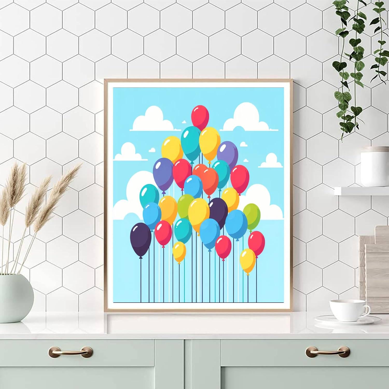 Balloons In The Breeze Painting Number Kit