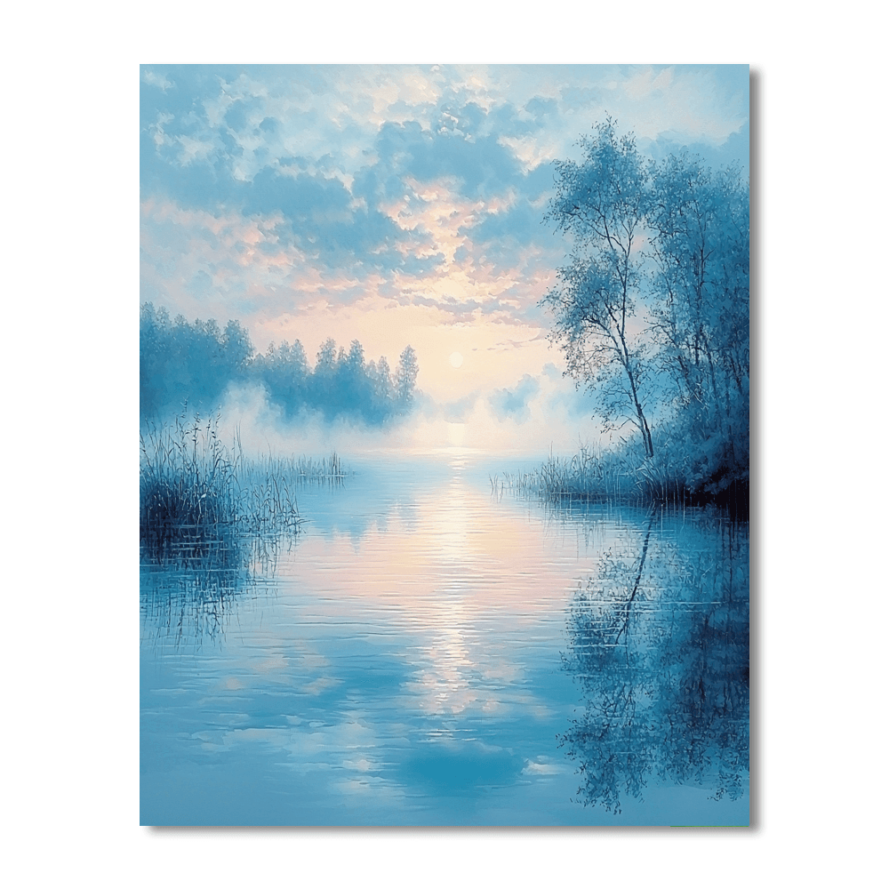 J.M.W. Turner Inspired Tranquil Lakeside Serenity  Numbered Painting Kits