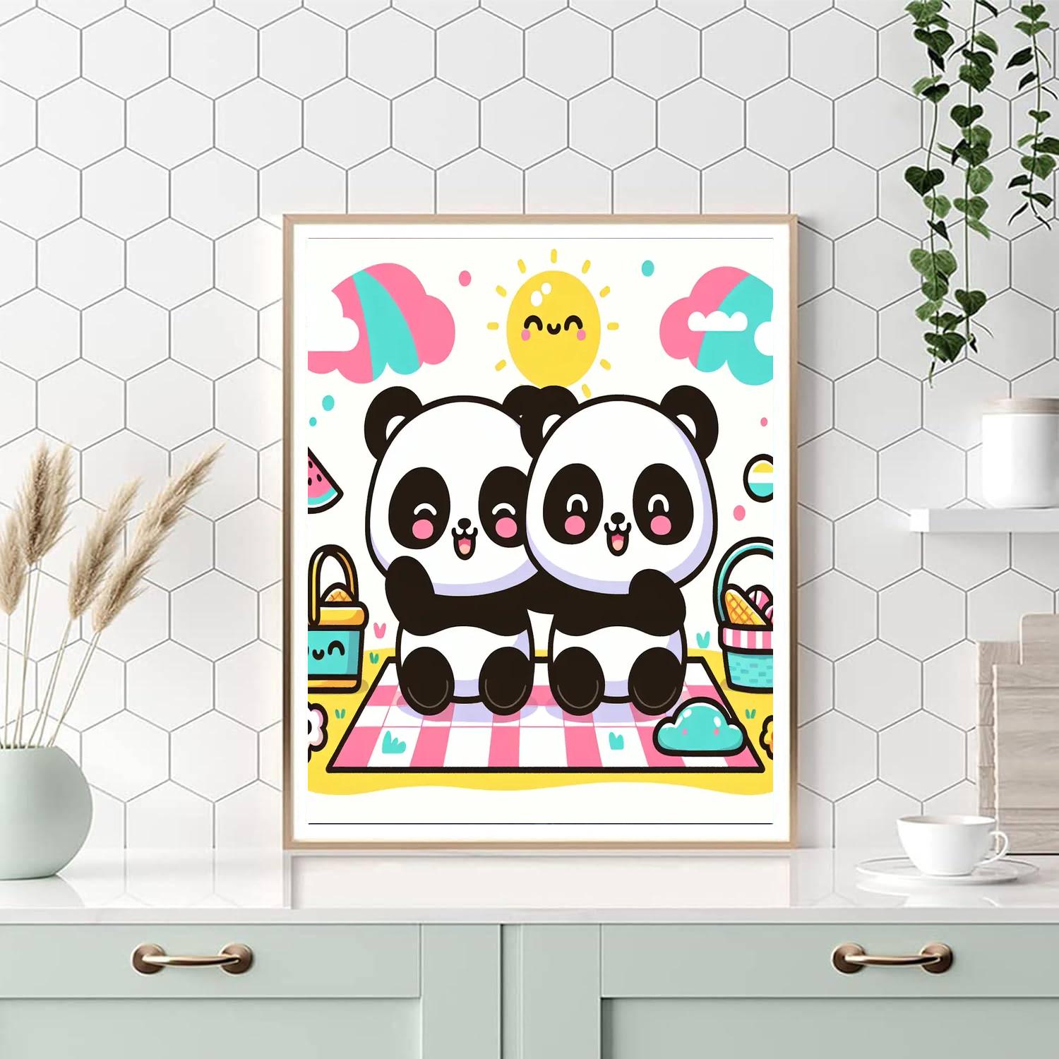 Panda Picnic Party Painting By Numbers Kit