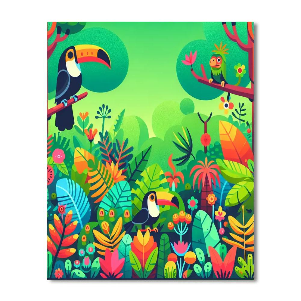 Tropical Rainforest Hideaway DIY Paint By Numbers
