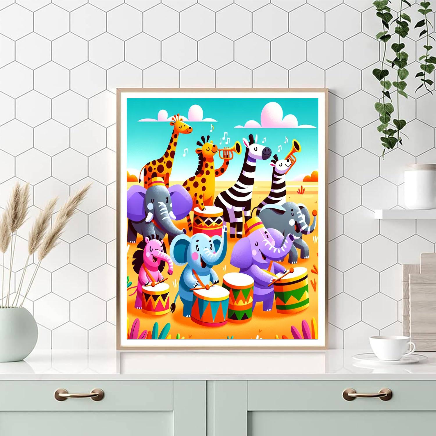 Safari Party Parade Paint By Numbers Art