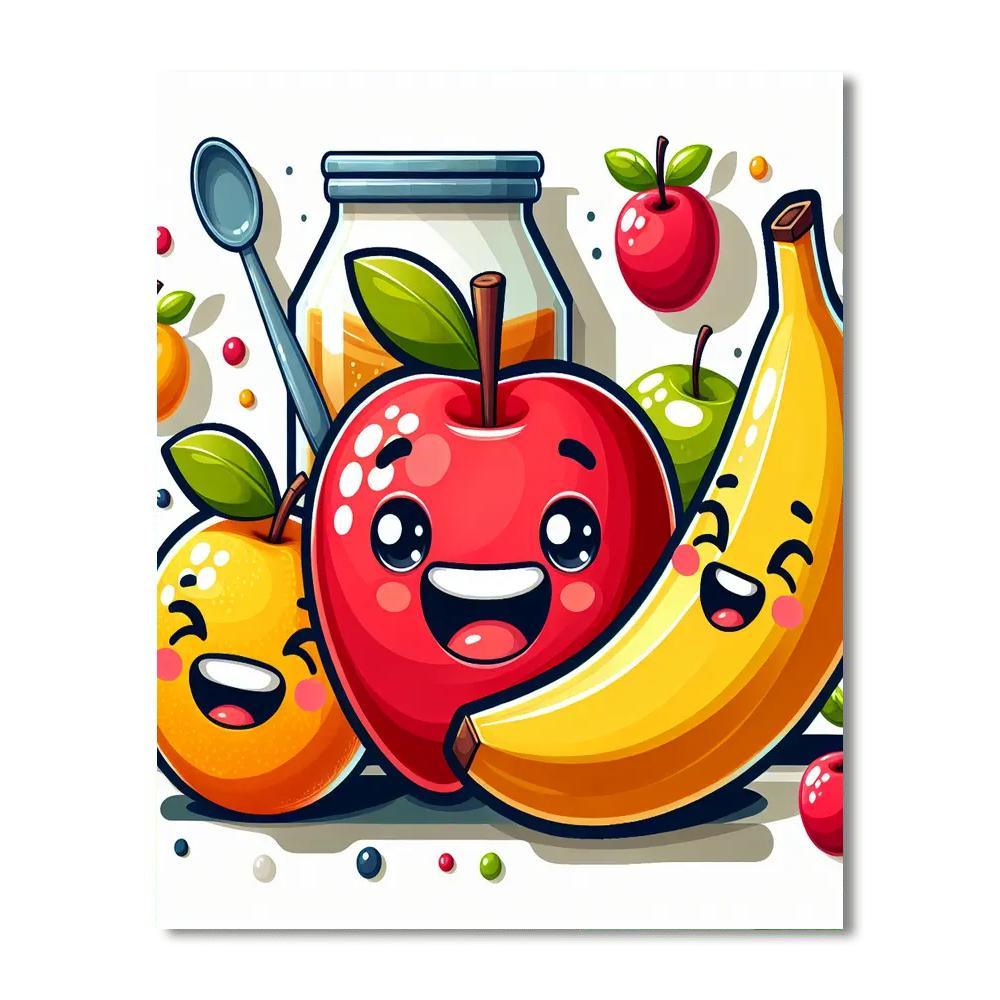Cheerful Fruit Salad DIY Paint By Numbers