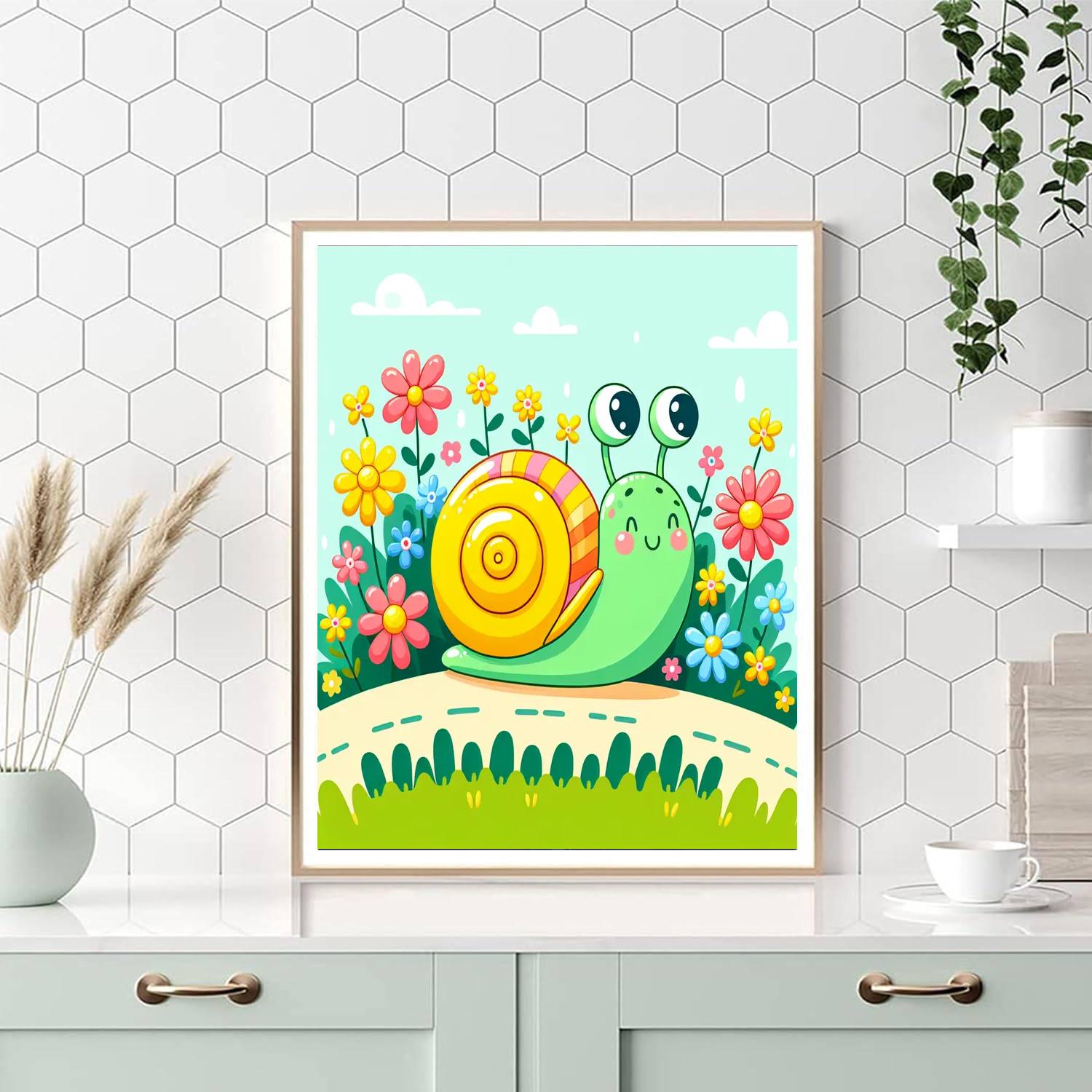Cute Little Snail Paint By Numbers Art