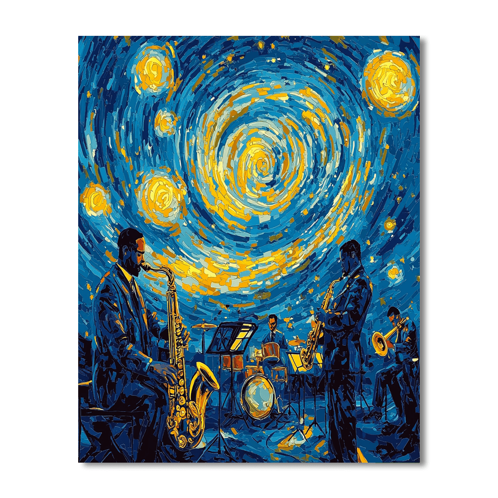 Vincent Van Gogh Inspired Starry Night Jazz  Paint By Numbers Kits