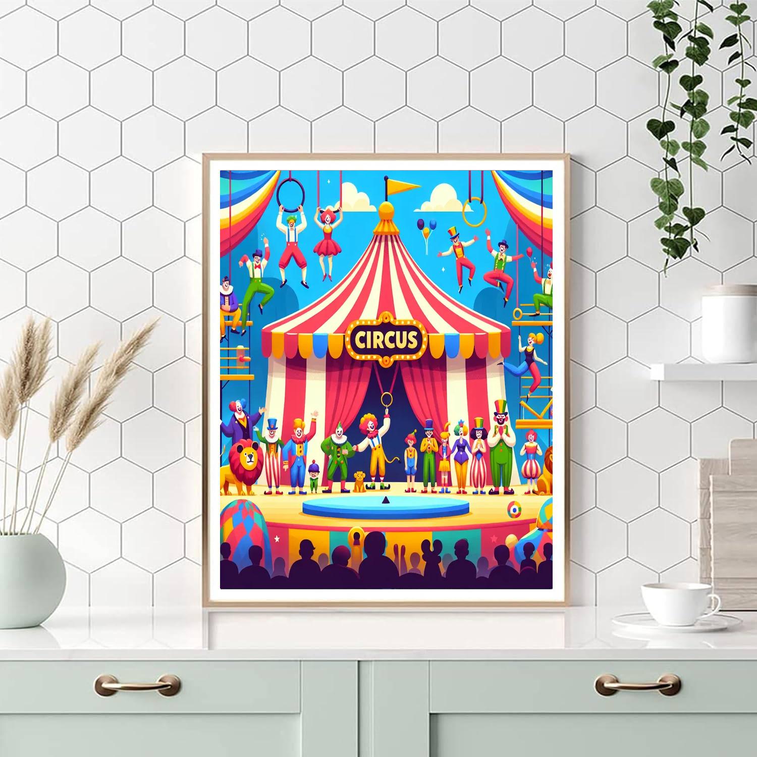 Charming Circus Capers Painting By Numbers Kit