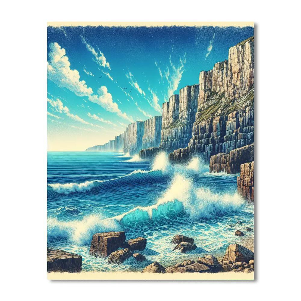 Seaside Cliff View Numbered Painting Kits