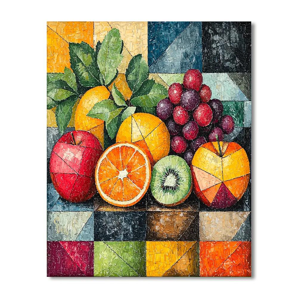 Juan Gris Inspired Colorful Fruit Bounty  Paint By Numbers Kits