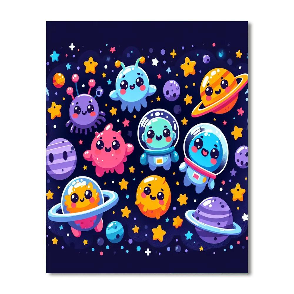 Cosmic Critters In Space Paint By Color