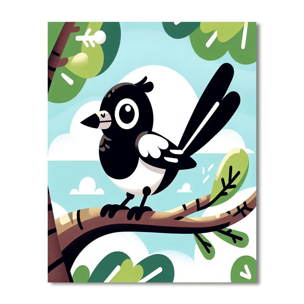 Mischievous Magpie Paint By Numbers Art