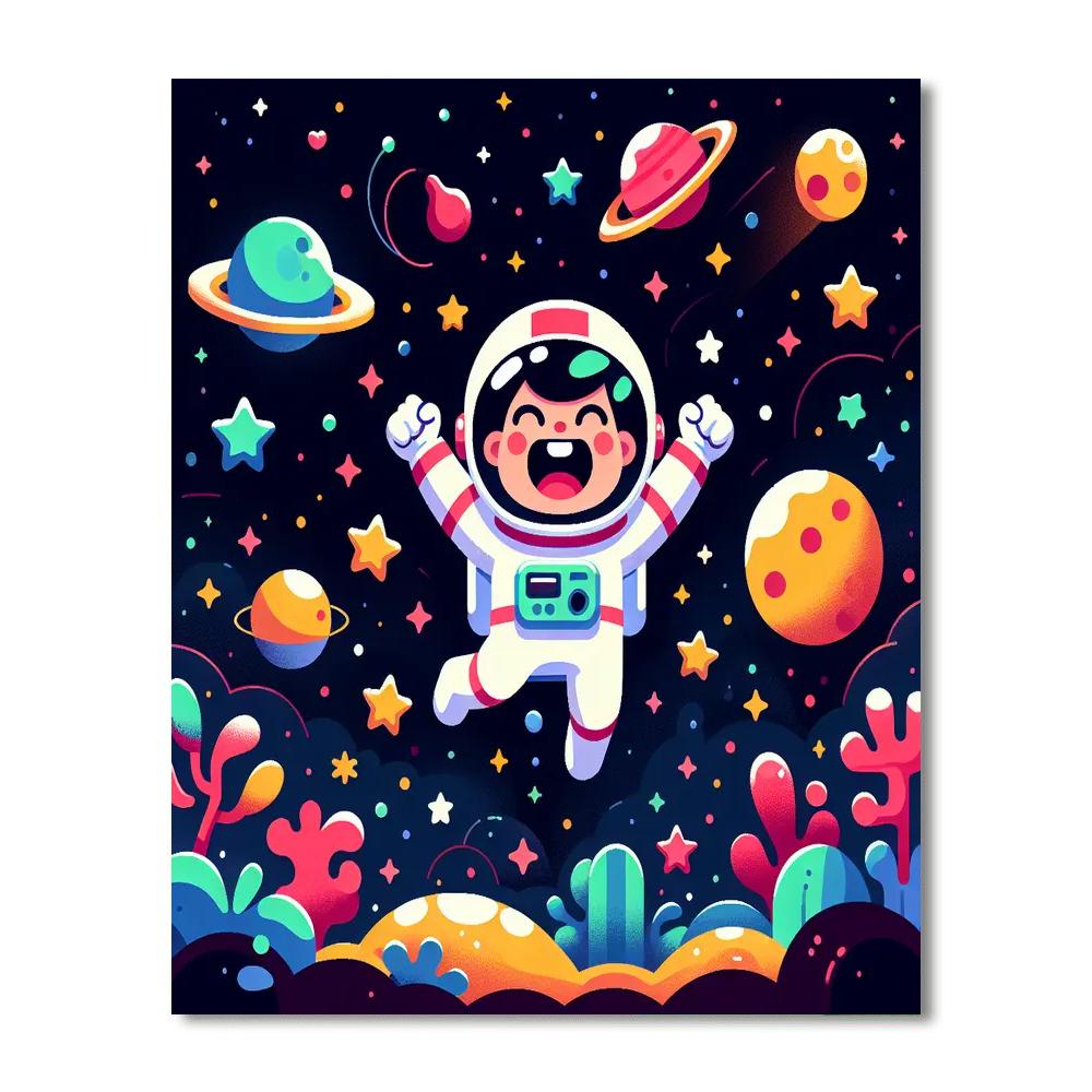 Excited Astronaut Paint By Numbers Kits