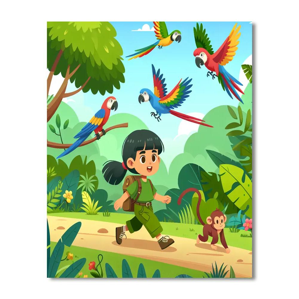 Wild Jungle Trail Painting Number Kit