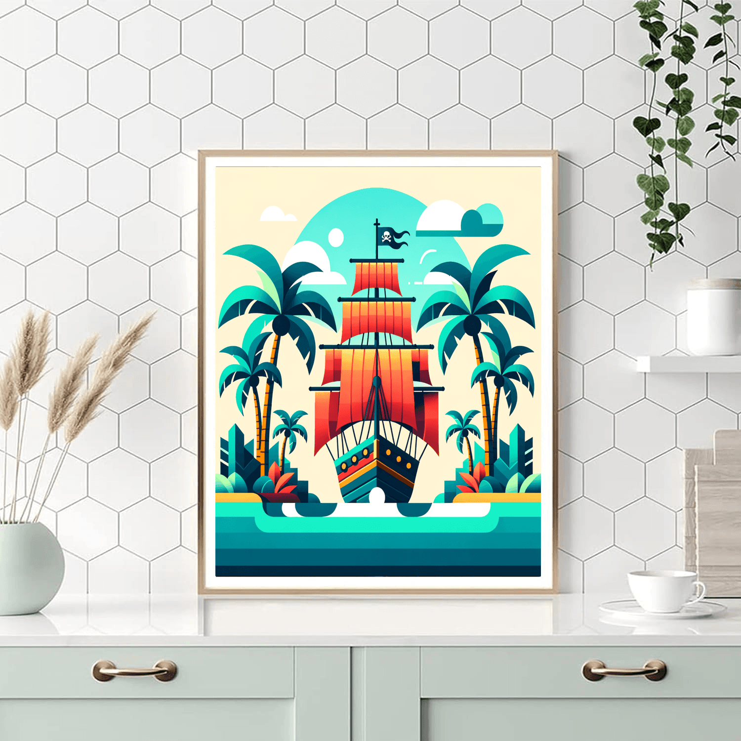 Treasure Island Pirate Ship Paint By Color