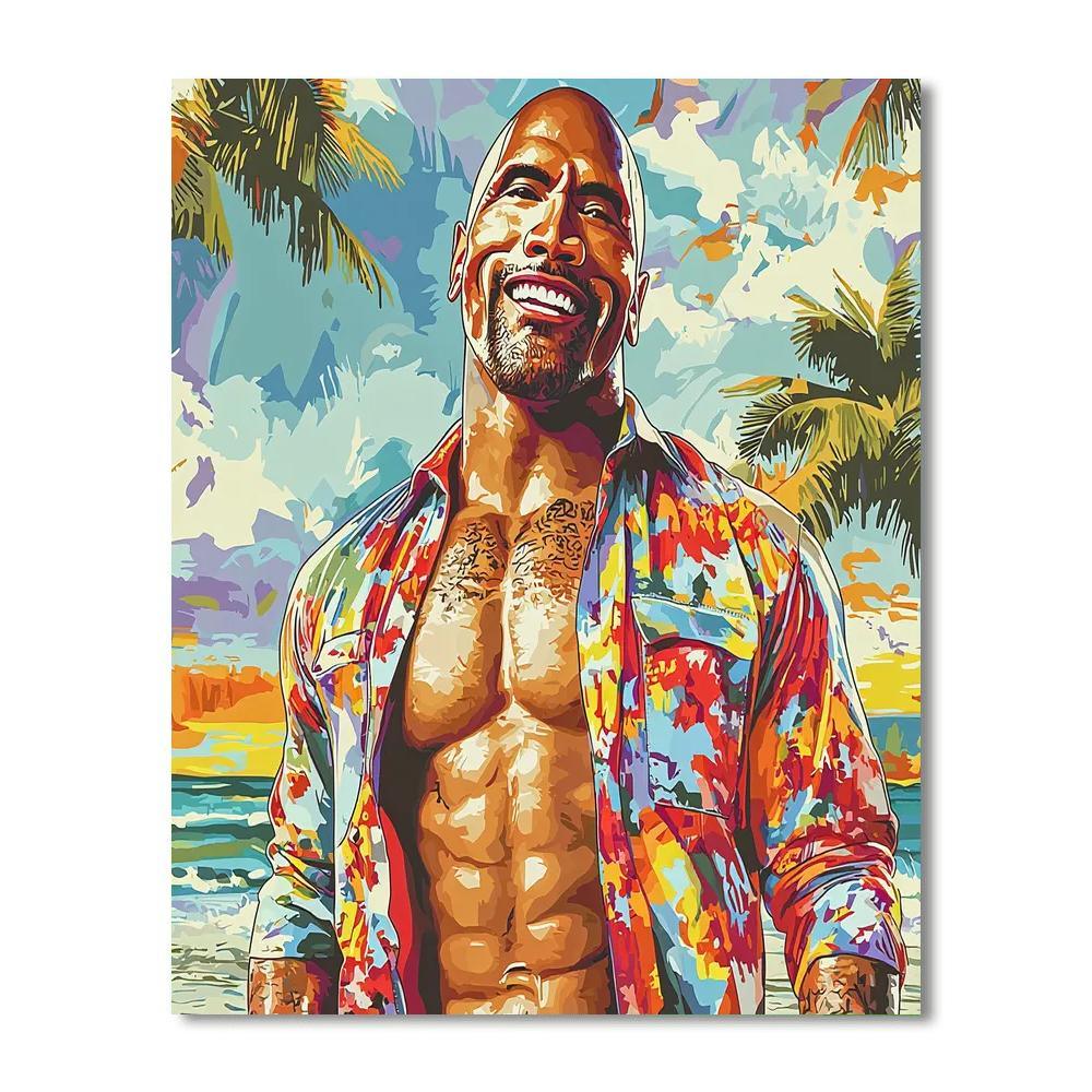 Dwayne Johnson: The Rock's Unyielding Energy Number Painting