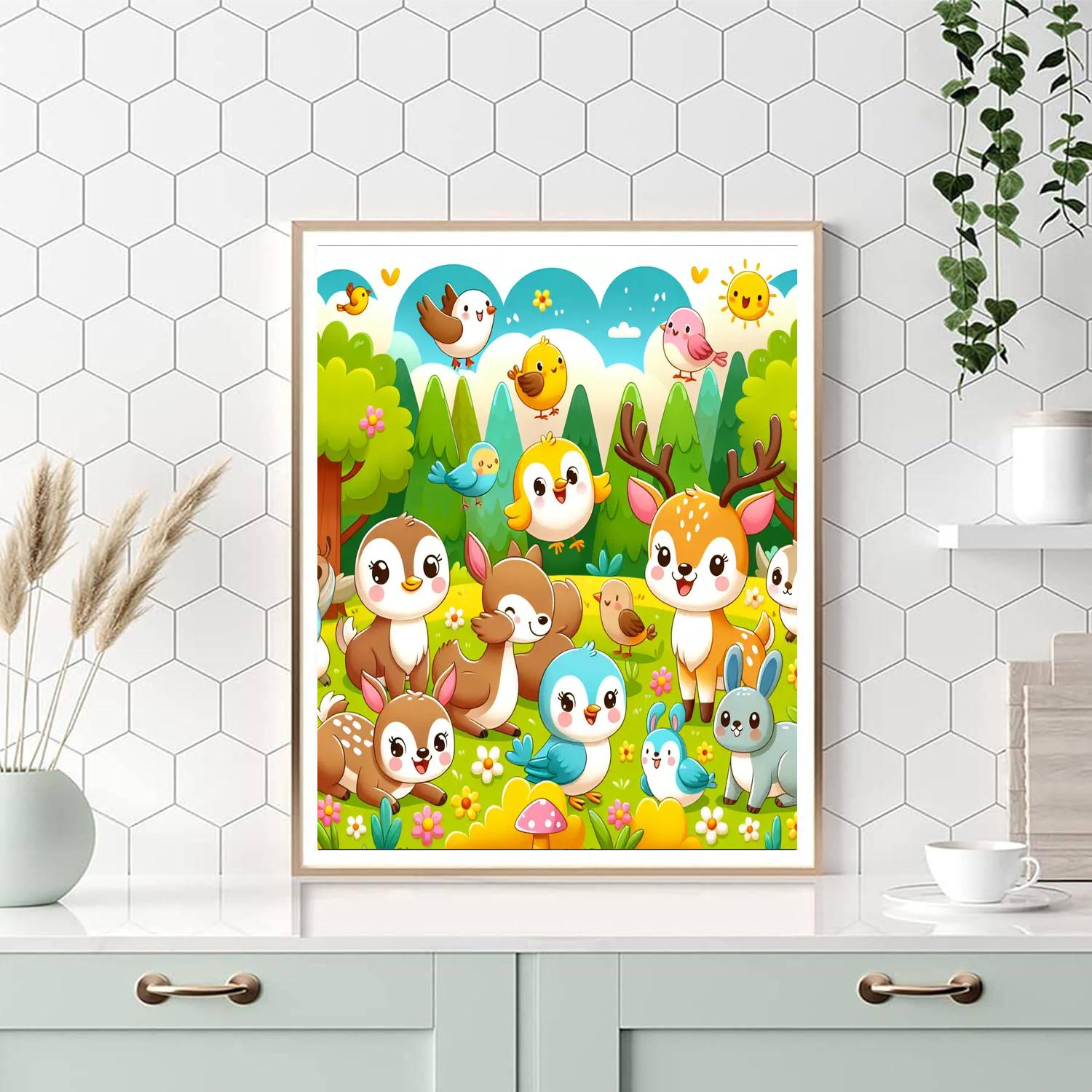 Friendly Animals In Nature Paint By Numbers Kits