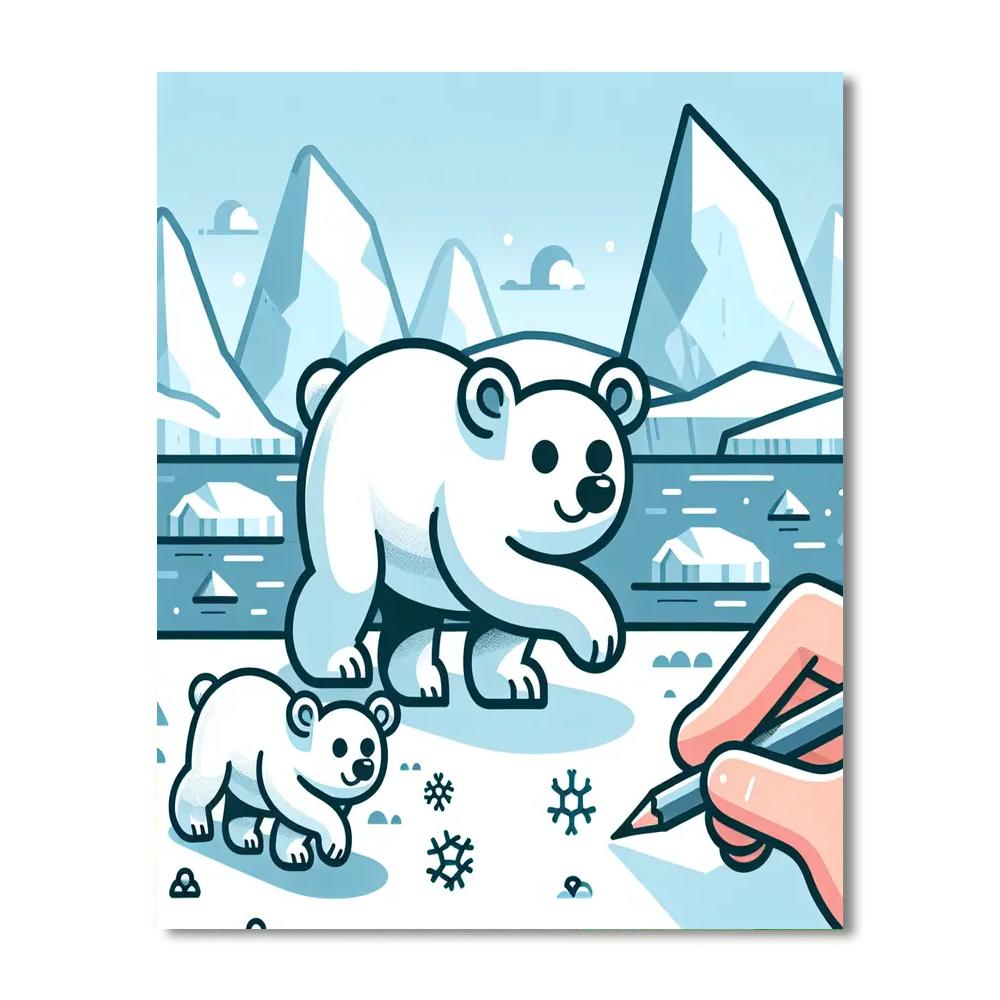 Snowy Polar Bear Adventure Paint By Number