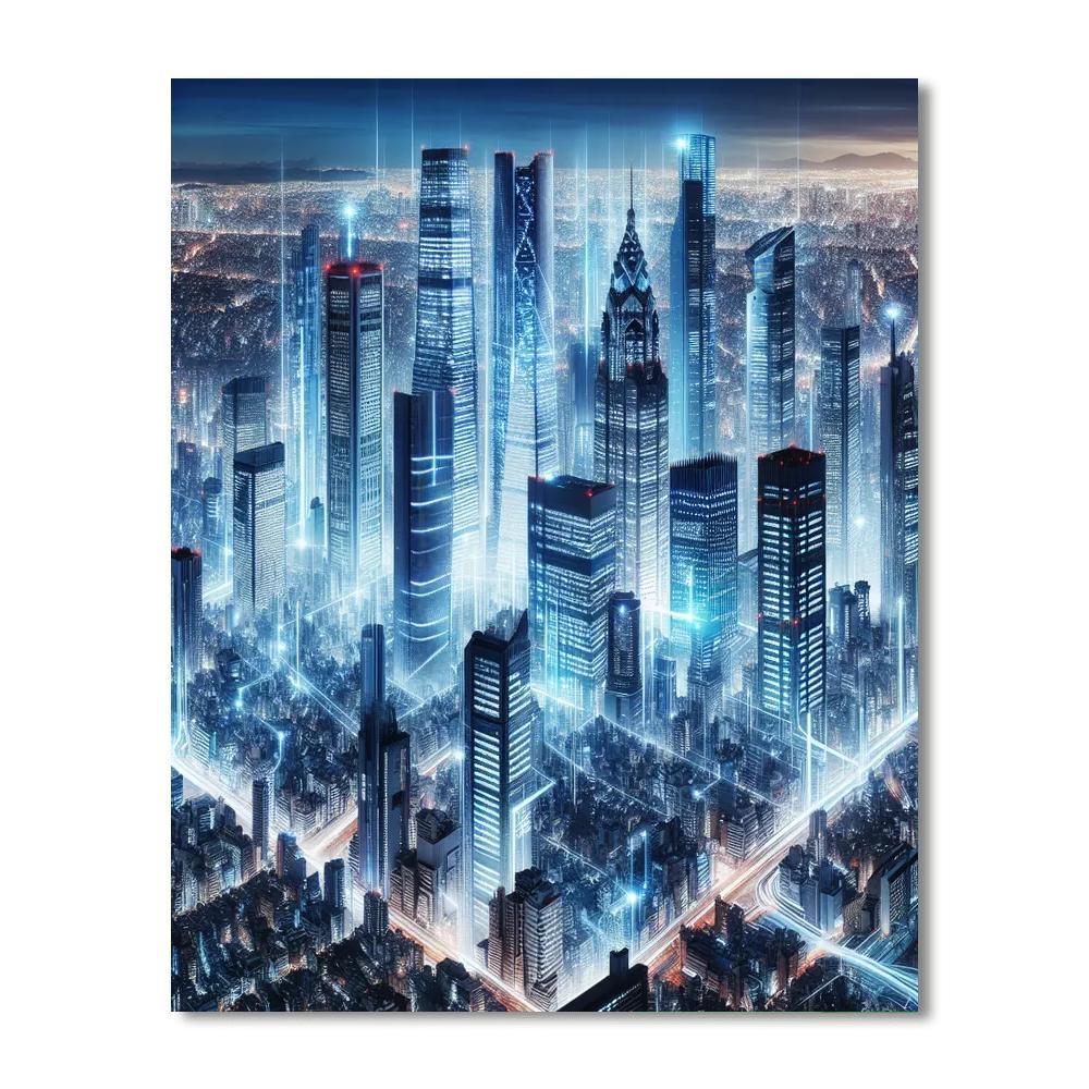 Futuristic Sci-fi Metropolis Paint By Numbers Art