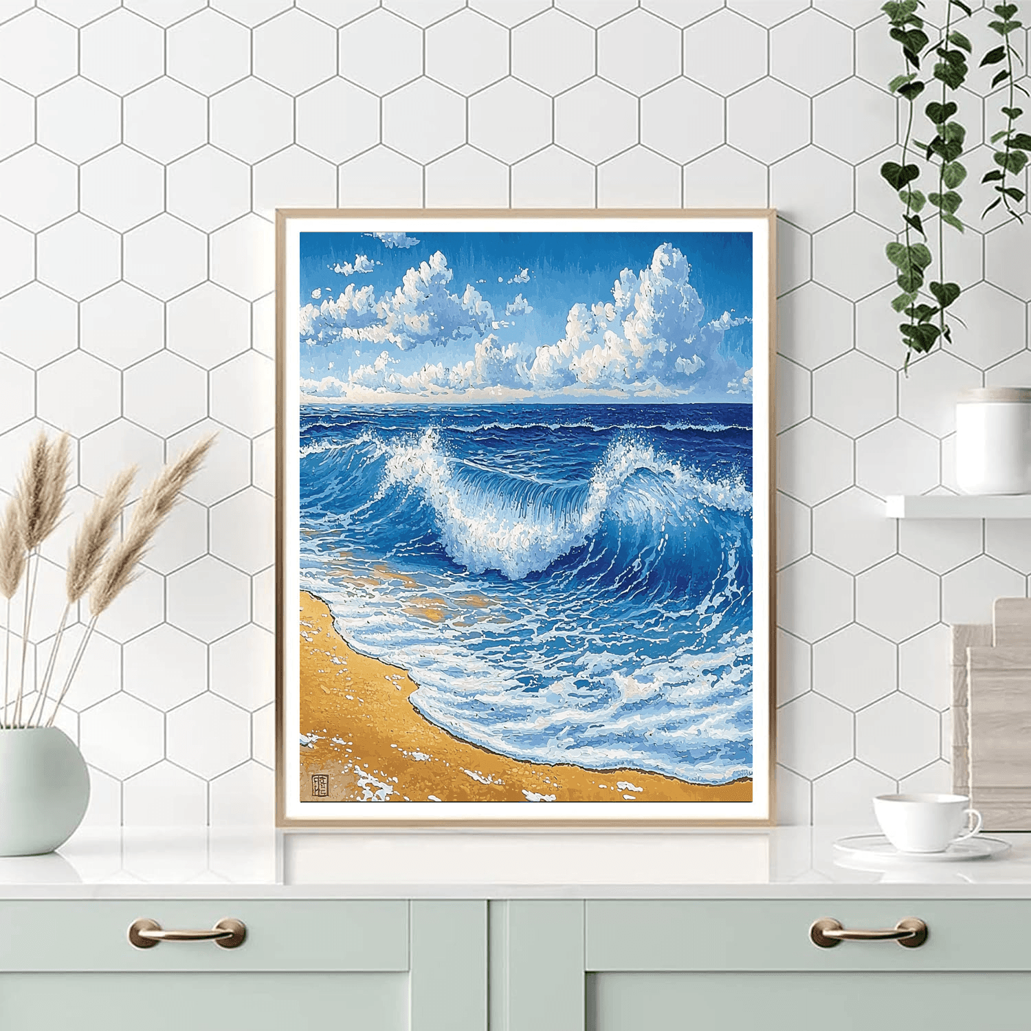 Hokusai Inspired Rhythm Of Waves  Paint By Numbers Art