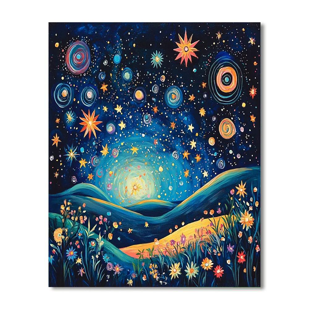 Frida Kahlo Inspired Celestial Dreams In Indigo  Painting Number Kit