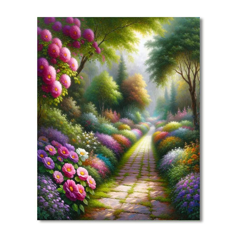 Blooming Garden Pathway Painting By Numbers Kit