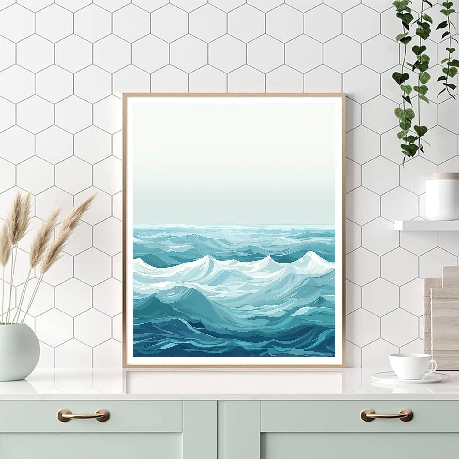 Leonardo Da Vinci Inspired Infinite Ocean Waves  Paint By Numbers Kits