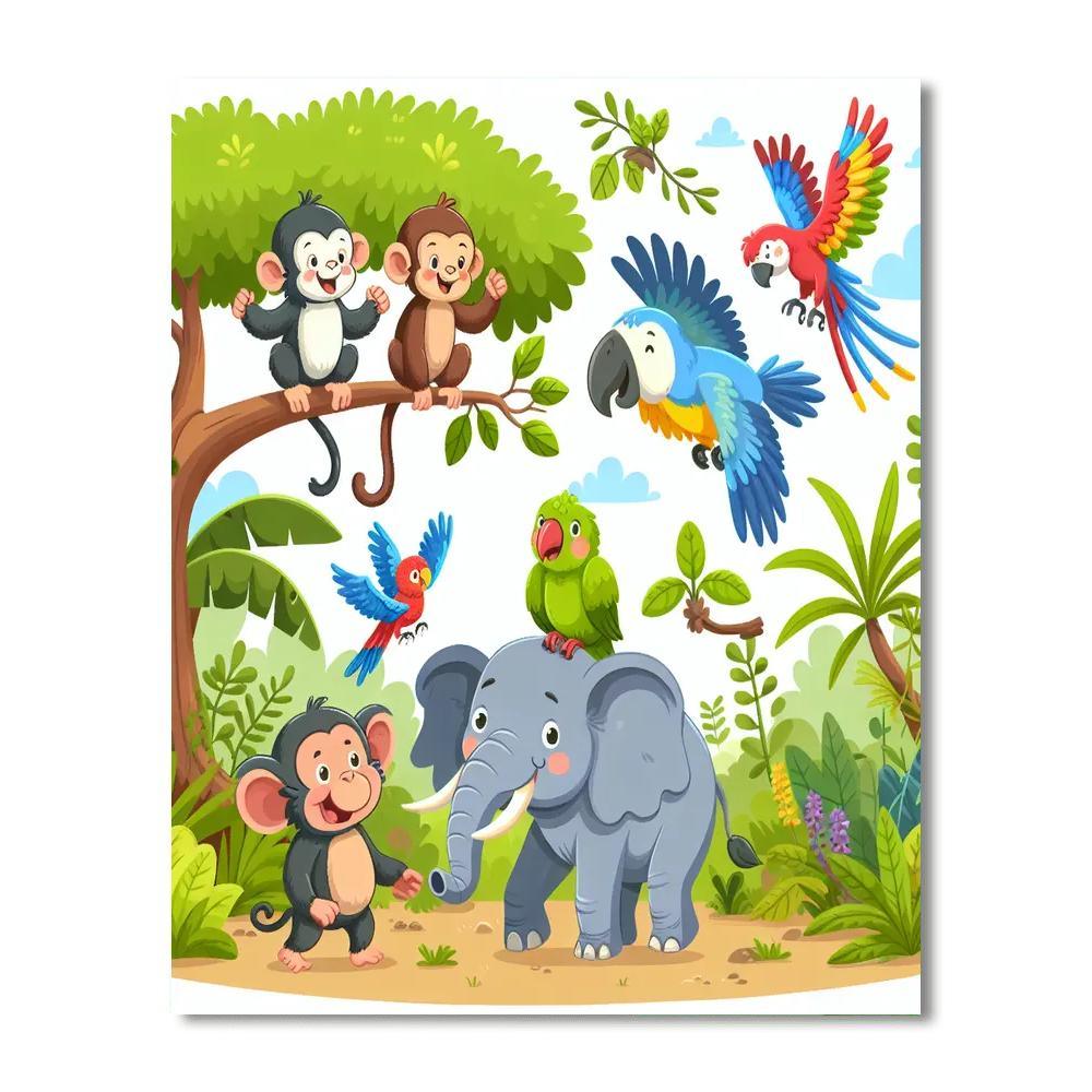 Explorers In The Jungle Paint By Numbers
