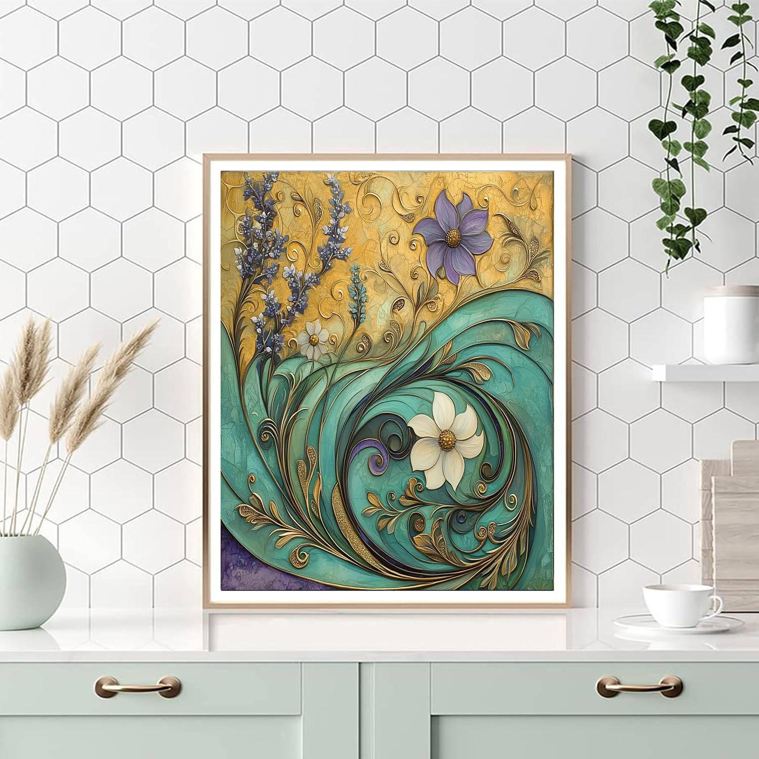 Alphonse Mucha Inspired Flowing Rhythms  DIY Paint By Numbers