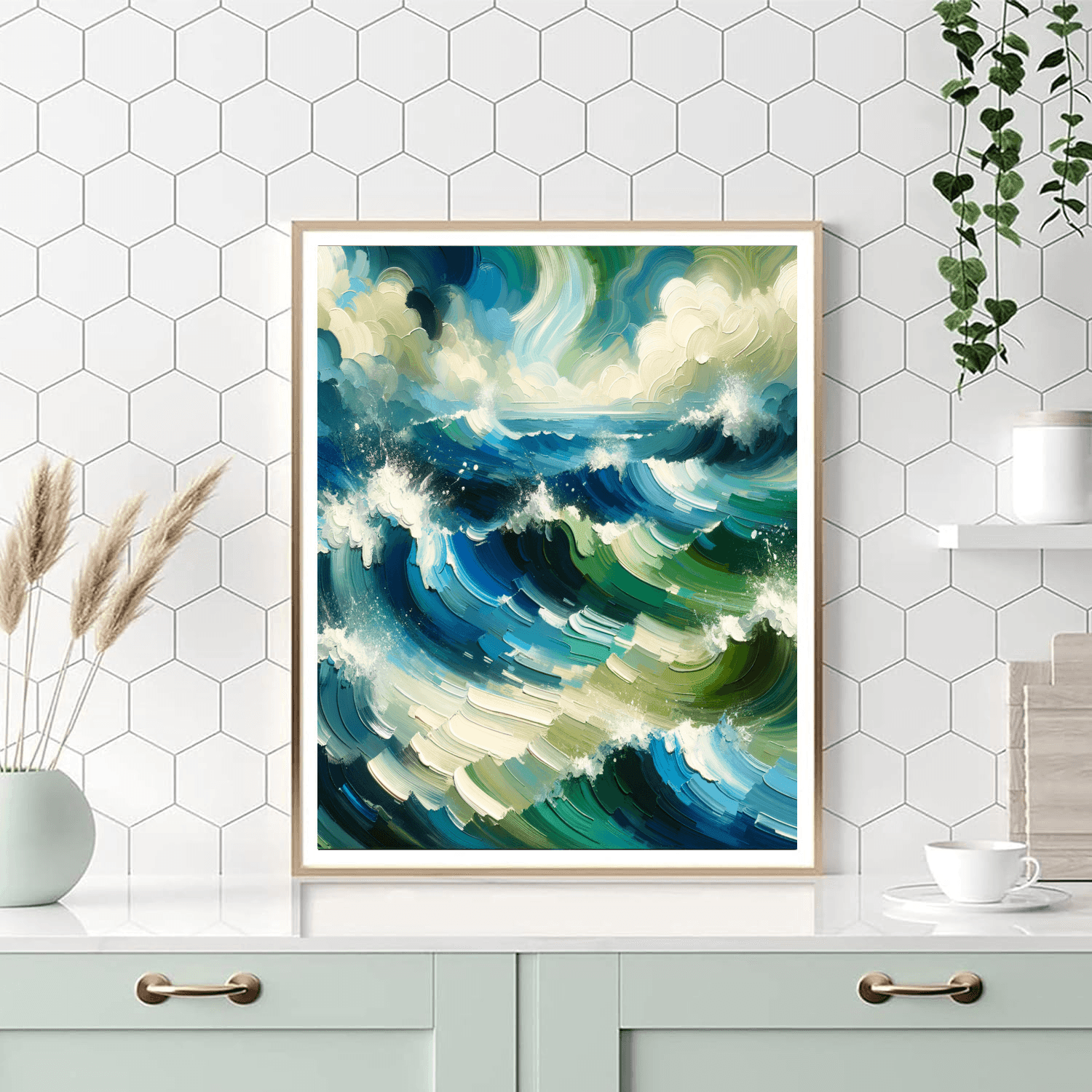 Abstract Oceanic Movement Paint By Color