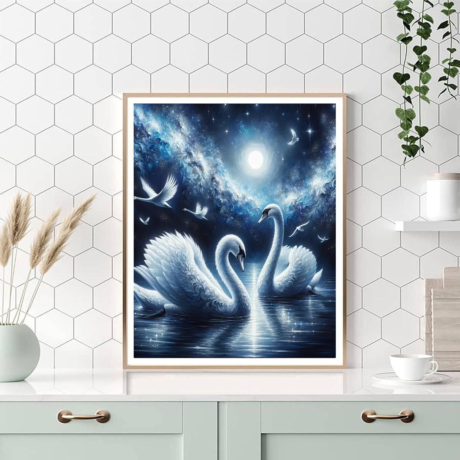Celestial Swan Serenity Numbered Painting Kits