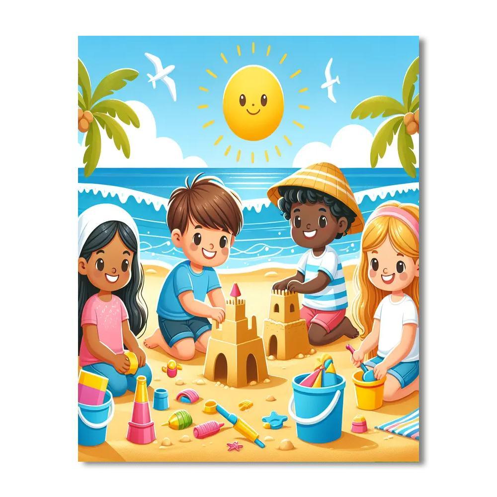Sun-kissed Beach Adventure Painting By Numbers Kit