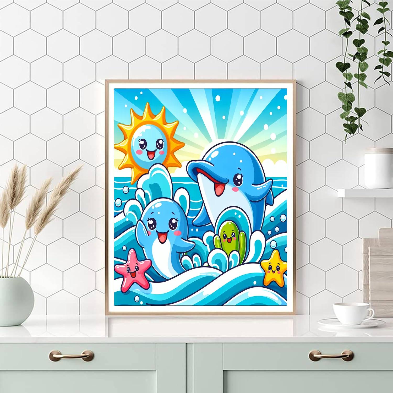 Bubbly Ocean Fun Paint By Numbers Art