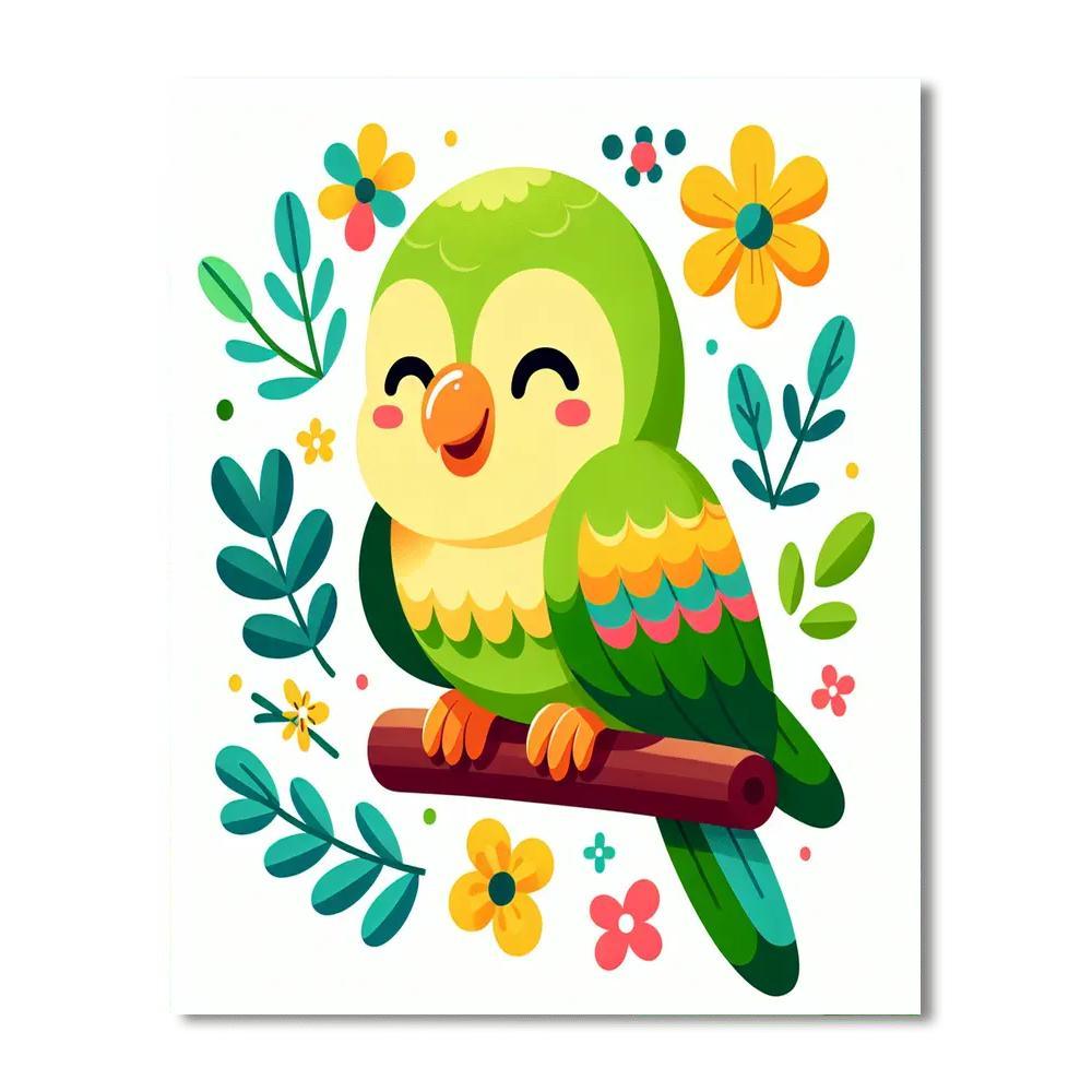 Playful Parakeet DIY Paint By Numbers
